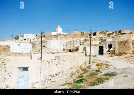 Villaggio Tamezret in Tunisia. Foto Stock