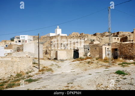 Villaggio Tamezret in Tunisia. Foto Stock