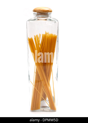 Memorizzazione vetro vasetto di spaghetti Foto Stock