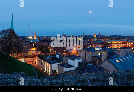 Oxford city centre skyline vista dal castello Foto Stock