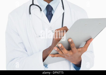 La sezione centrale di un maschio di medico iscritto negli appunti Foto Stock