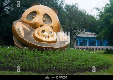 Ingresso del Panda Gigante allevamento Base di ricerca a Chengdu Sichuan, Cina Foto Stock