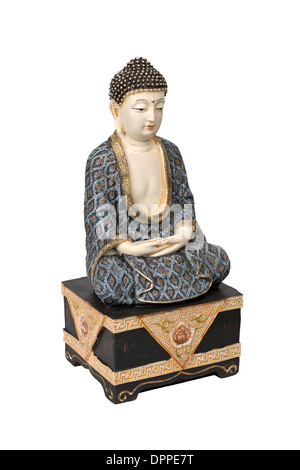 Antichi Buddha colorati isolato su bianco con tracciato di ritaglio Foto Stock