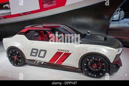 Detroit, Michigan - La Nissan 1DX Nismo concept car sul display al North American International Auto Show. Foto Stock