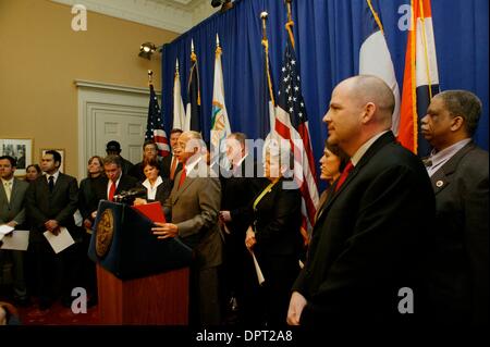 Federazione unita degli insegnanti , ABC migliore piano di capitale e città N.Y.membri del Consiglio con i funzionari eletti attesa conferenza stampa presso il Municipio 28-01-2009.Foto di Bruce Cotler-Globe foto, inc..K60953BCO.William Thompson (credito Immagine: © Bruce Cotler/Globe foto/ZUMAPRESS.com) Foto Stock