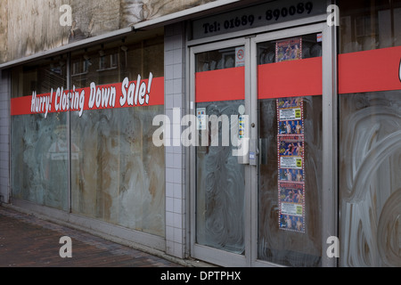 Negozio di vuoto in Orpington high street, Bromley Foto Stock