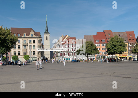 Domplatz square, Erfurt, Germania Foto Stock