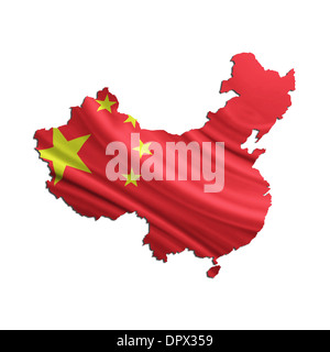 Mappa di Cina e bandiera cinese Foto Stock