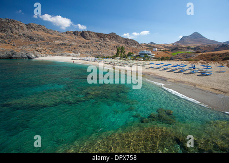 Skinaria Beach, vicino a Plakias, Rethymnon distretto, Creta, Grecia. Foto Stock