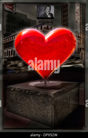 Un editorialized immagine di uno dei cuori in Union Square Park, nel cuore di San Francisco. Foto Stock