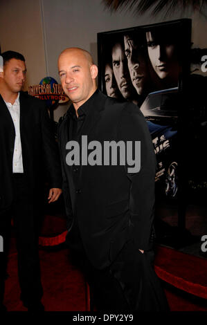 Vin Diesel durante la premiere del nuovo film da Universal Pictures veloce e furioso, tenutasi al Amphitheatre di Gibson, il 12 marzo 2009 a Los Angeles..foto: Michael Germana-Globe foto, Inc. Â© 2009.K61590MGE (credito Immagine: © Michael Germana Globo/foto/ZUMAPRESS.com) Foto Stock