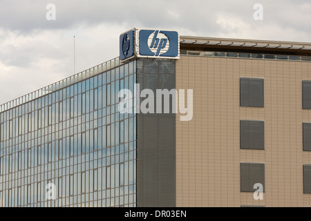 Hewlett-Packard segno su un edificio Foto Stock