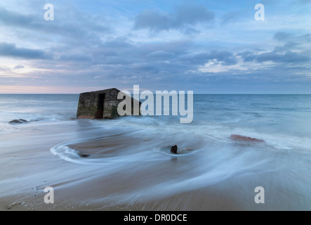 Una vista della spiaggia di Caister sul mare in Norfolk, Inghilterra Foto Stock