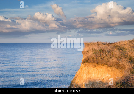 Una vista dalla scogliera a Weybourne in North Norfolk, Inghilterra Foto Stock