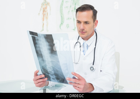 Concentrato medico maschio guardando a raggi x immagine Foto Stock