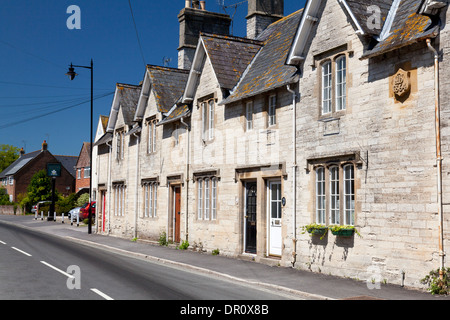 Le vecchie case in High Street, Puddletown, Dorset Foto Stock