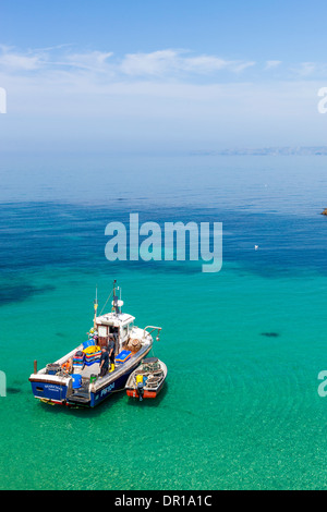 Barca da pesca, Port Isaac (Porthysek), North Cornwall, Inghilterra, Regno Unito. Foto Stock