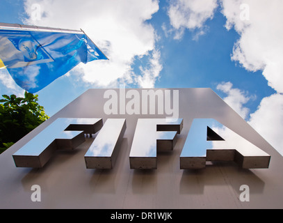 Ingresso alla sede centrale della FIFA a Zurigo, Svizzera Foto Stock