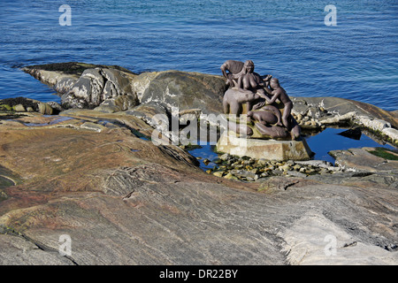 Madre del mare (Sassuma Arnaa) scultura in Nuuk (Godthab), la Groenlandia Foto Stock