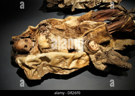 Mummie di Qilakitsoq in Groenlandia Museo Nazionale, Nuuk, Groenlandia Foto Stock