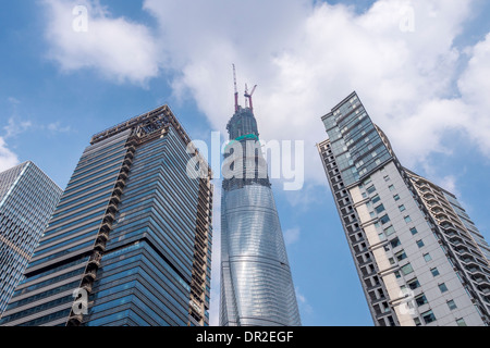 Edifici ad alta in Lujiazui, Shanghai, Cina Foto Stock