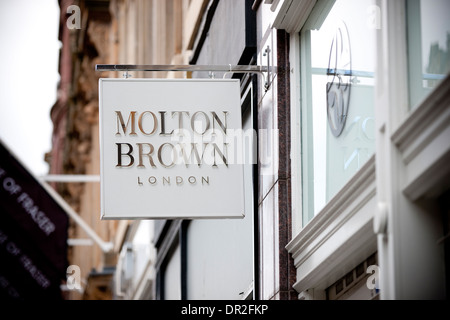 Molton Brown, London Shop segno, Glasgow, Regno Unito Foto Stock