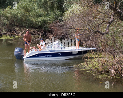 L'Europa, Romania, della Dobrugia, delta del Danubio, Tulcea, pesca Foto Stock