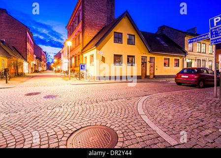 Crocevia di strade nella parte vecchia di Malmo, Svezia Foto Stock