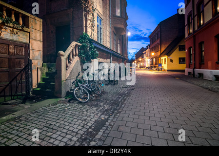 Crocevia di strade nella parte vecchia di Malmo, Svezia Foto Stock