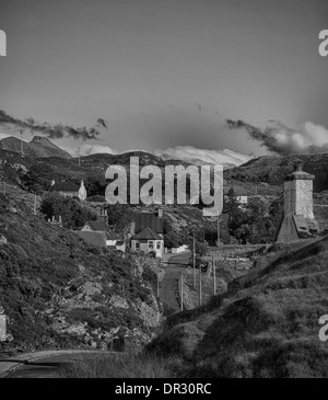 Vista del villaggio di Drumbeg, Highlands Scozzesi. Foto Stock