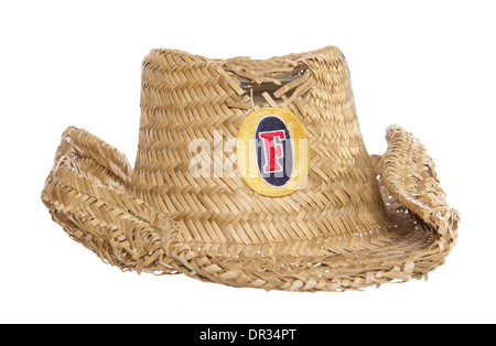 Favorisce la paglia cappello da cowboy di esclusione di studio Foto Stock