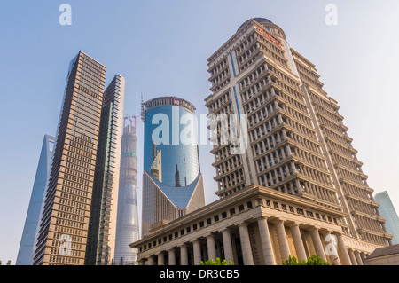 Edifici ad alta in Lujiazui, Shanghai, Cina Foto Stock