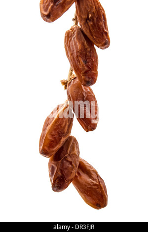 Date a secco isolato su bianco Foto Stock