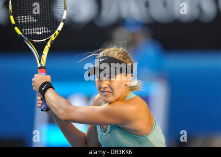 Melbourne, Australia. Xix gen, 2014. Eugenie Bouchard del Canada in azione il giorno sette degli Australian Open di Melbourne Park. Credito: Azione Sport Plus/Alamy Live News Foto Stock