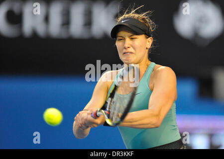 Melbourne, Australia. Xix gen, 2014. Eugenie Bouchard del Canada in azione il giorno sette degli Australian Open di Melbourne Park. Credito: Azione Sport Plus/Alamy Live News Foto Stock