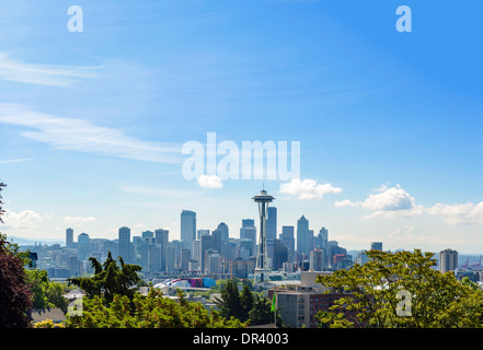 Skyline della città da Kerry Park, Seattle, Washington, Stati Uniti d'America Foto Stock