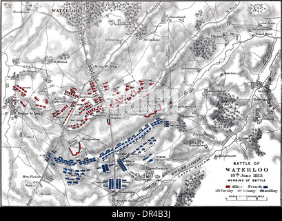 Battaglia di Waterloo, 18 giugno 1815. Mattina di Battaglia. (Pubblicato nel 1899). Foto Stock