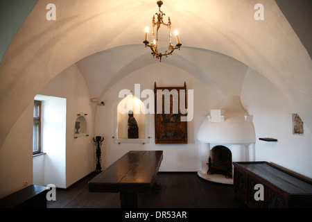 Camera in Castello di Bran, crusca, vicino a Brasov, Transilvania, Romania, Europa Foto Stock