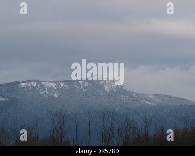 Osser mountain con la neve in inverno, Foresta Bavarese, Germania Foto Stock