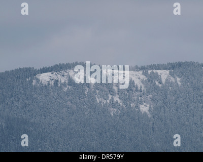 Osser mountain con la neve in inverno, Foresta Bavarese, Germania Foto Stock