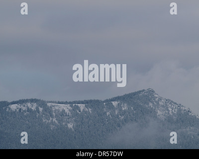 Osser mountain con la neve in inverno, Foresta Bavarese, Germania Foto Stock