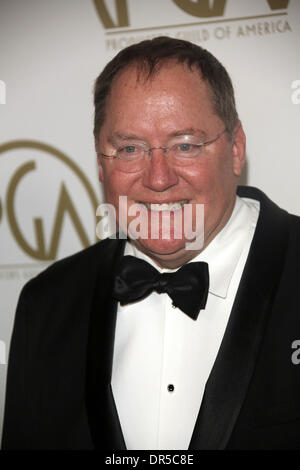 LA, CA, Stati Uniti d'America . Xix gen, 2014. Pixar e Walt Disney Animation Studios Chief Creative Officer John Lasseter assiste il venticinquesimo produttori annuale Guild of America Award aka PGA Awards a Hotel Beverly Hilton di Beverly Hills, Los Angeles, Stati Uniti d'America, il 19 gennaio 2014. Foto: Hubert Boesl - nessun filo SERVICE - Credit: dpa picture alliance/Alamy Live News Foto Stock