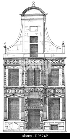 Stile rinascimentale del XVI secolo, a capanna case di città sulla piazza Prinzipalmarkt, Muenster, Renania settentrionale-Vestfalia, Tedesco Foto Stock