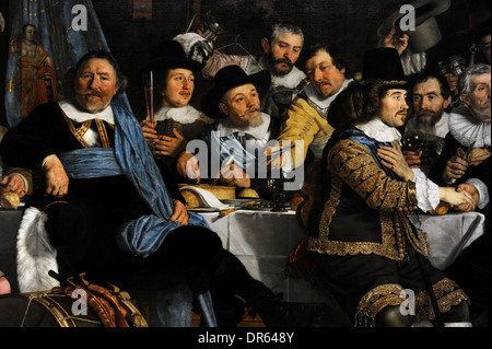 Van der Helst (1613-1670). Pittore olandese. Banchetto del Amsterdam Guardia Civica nella celebrazione della Pace di Munster, 1648. Foto Stock