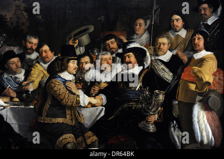 Van der Helst (1613-1670). Pittore olandese. Banchetto del Amsterdam Guardia Civica nella celebrazione della Pace di Munster, 1648. Foto Stock