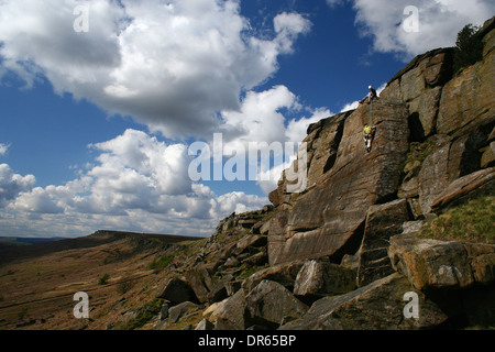 Arrampicata in Peak District Foto Stock