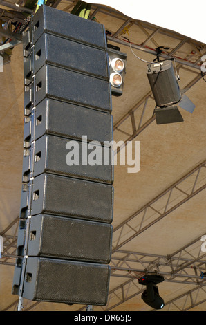 Gli altoparlanti di concerto all'aperto Foto Stock