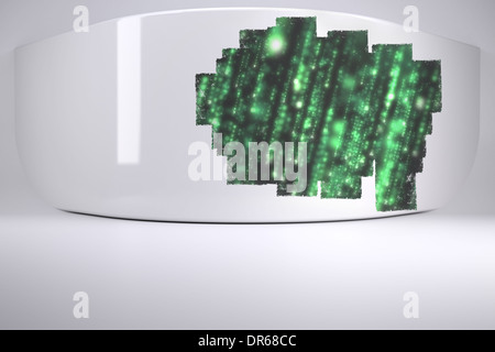 Abstract schermo nella sala che mostra la matrice verde Foto Stock