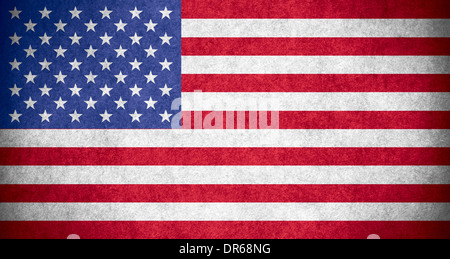 Bandiera degli Stati Uniti o American banner su carta ruvida consistenza configurazione Foto Stock