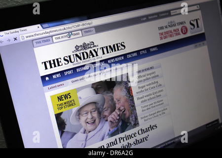 Il Sunday Times Sito web Foto Stock